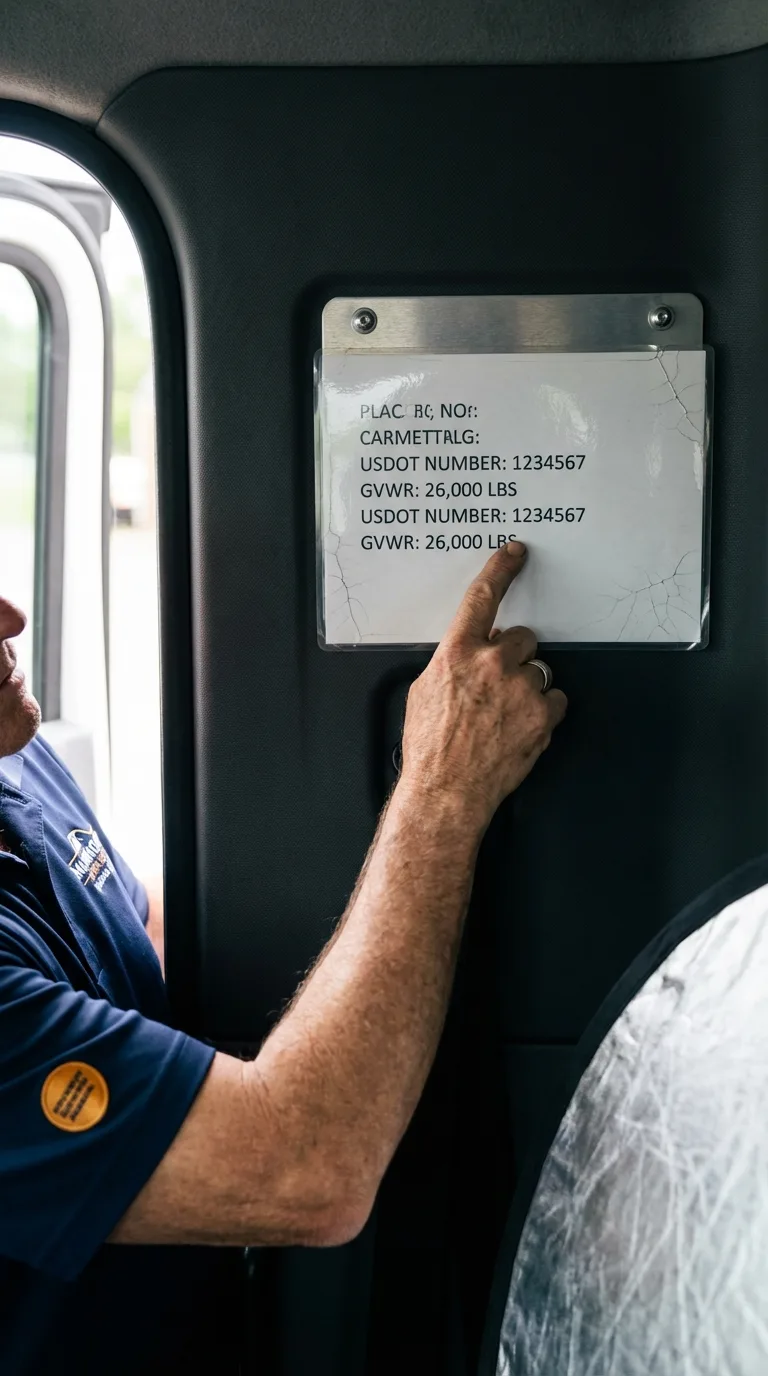 USDOT licensing placard verification in Hackleburg